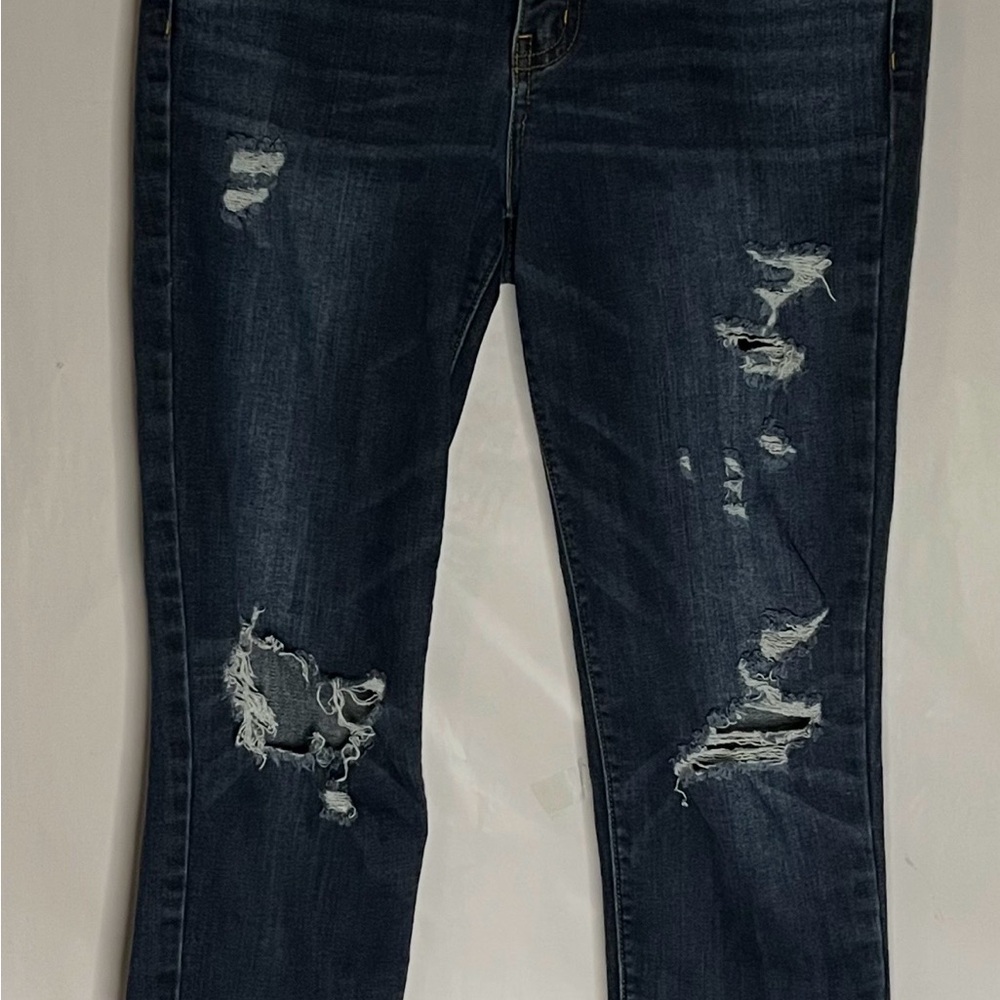 American Eagle Dark Wash Distressed Women’s Jeans - Super Stretch Hi-Rise Jeggin